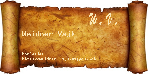 Weidner Vajk névjegykártya